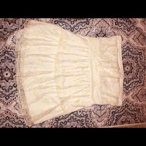 Strapless lace top